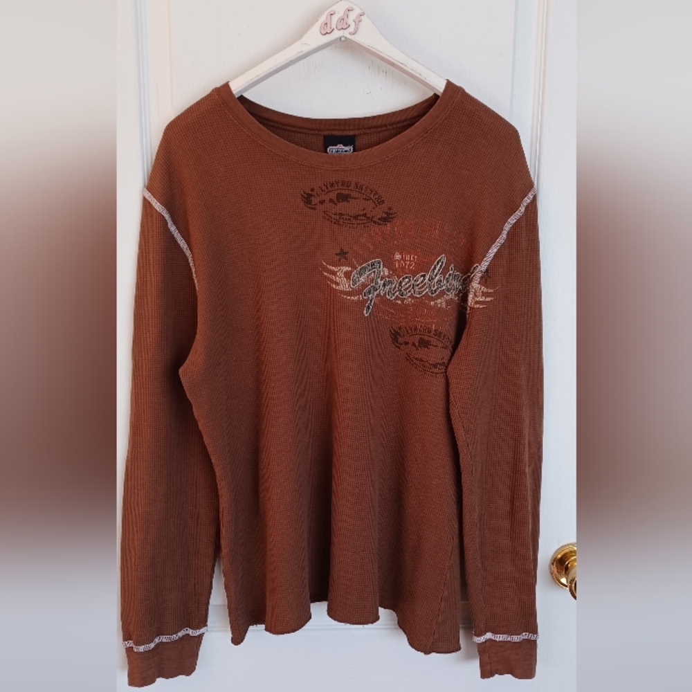 WINTERLAND CLASSIC. ROCK. LYNYRD SKYNYRD FREEBIRD L/S BROWN THERMAL SHIRT LARGE